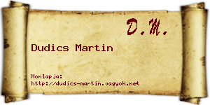 Dudics Martin névjegykártya