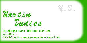 martin dudics business card